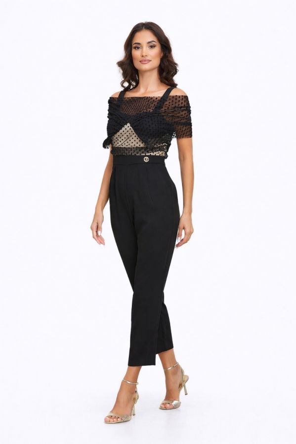 Ydalis Black with Nude Jumpsuit