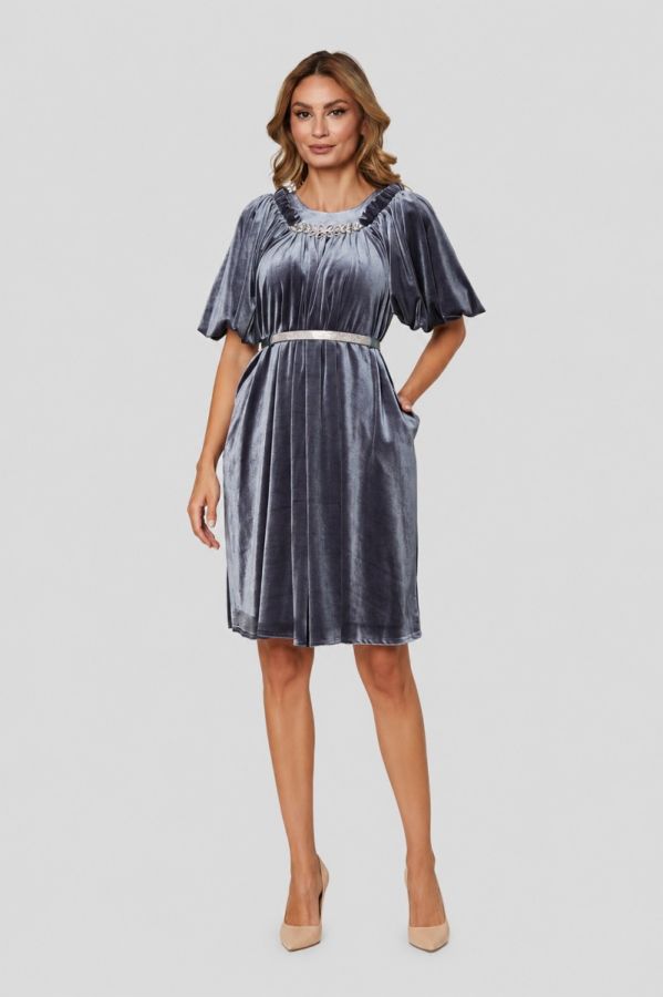 Velvetty Gray Dress