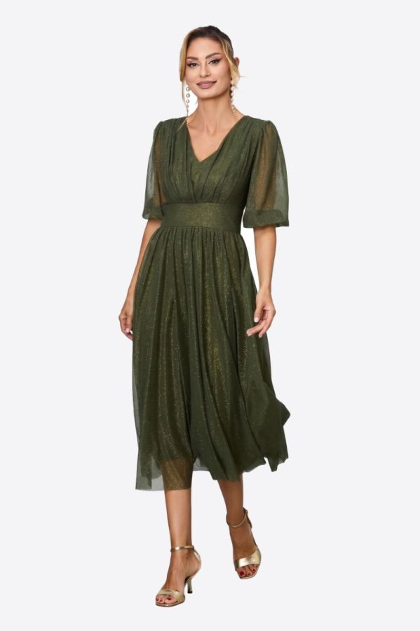Nicolette Khaki Dress