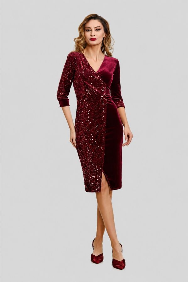 Leonor Burgundy Dress