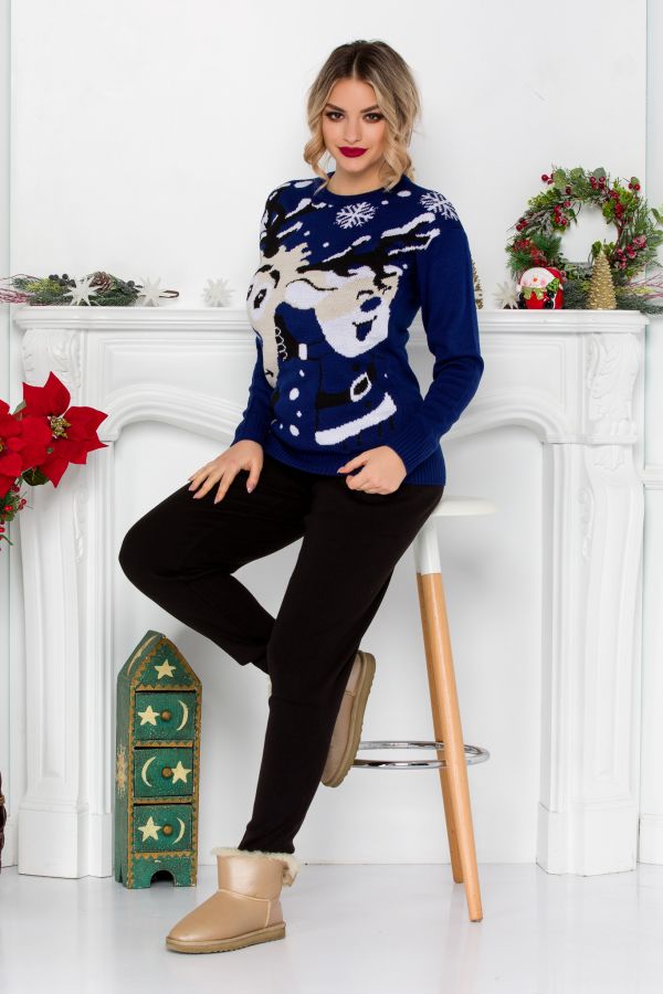 Prancer Navy Sweater