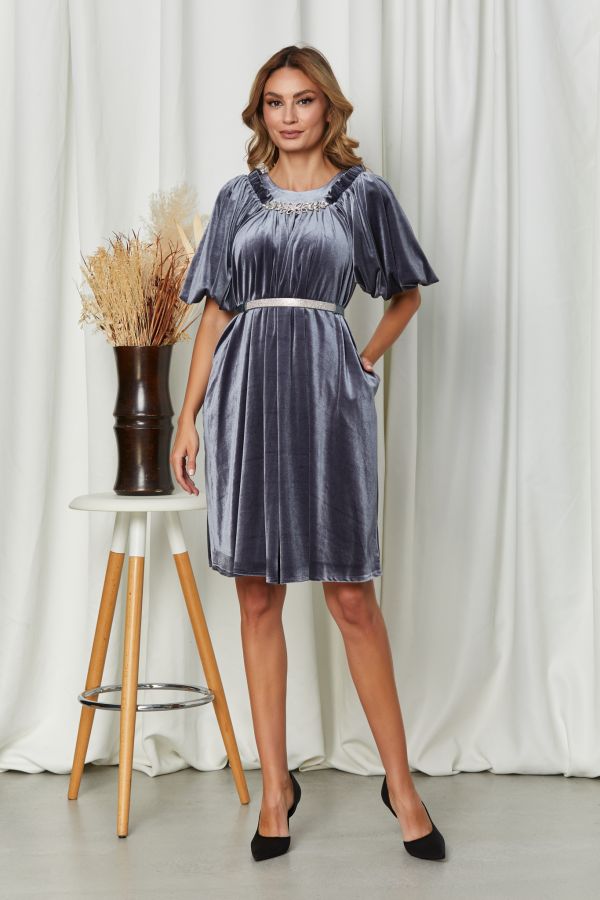 Velvetty Gray Dress