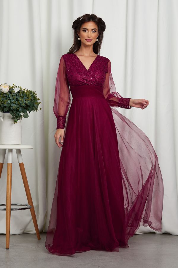 Dinasty Burgundy Dress