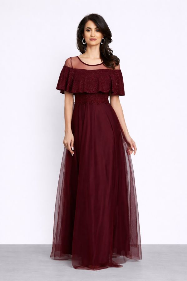 Adellya Burgundy Dress