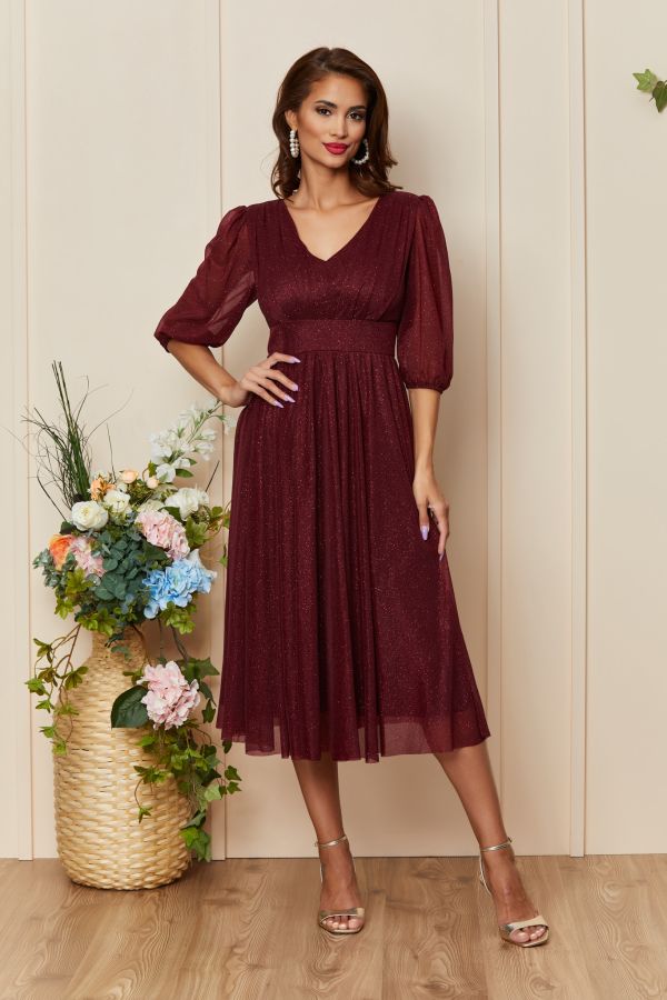 Nicolette Burgundy Dress