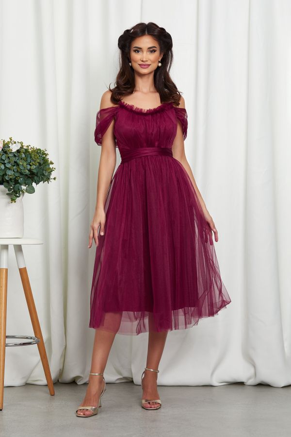 Queeny Burgundy Dress