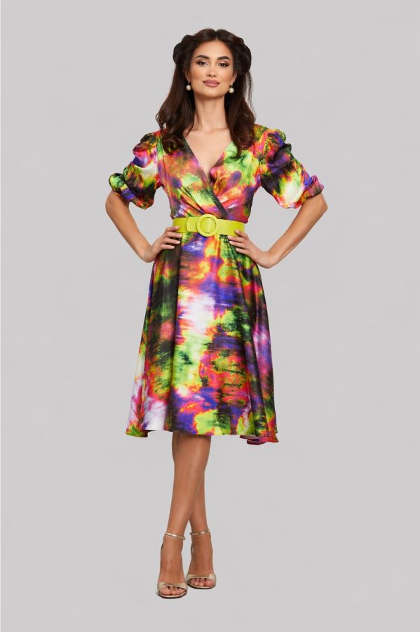 Glenda Green Purple Multi Dress