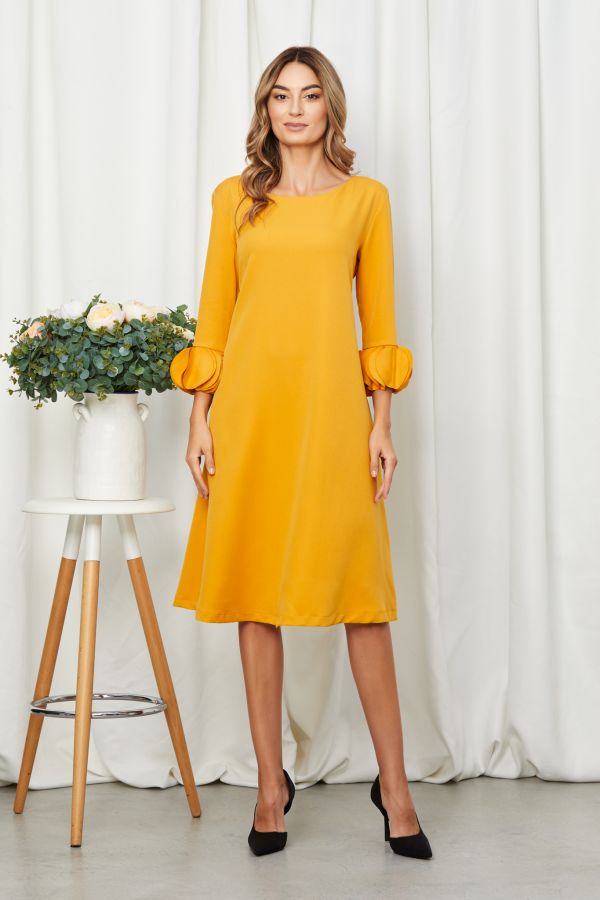 Tamara Dark Yellow Dress