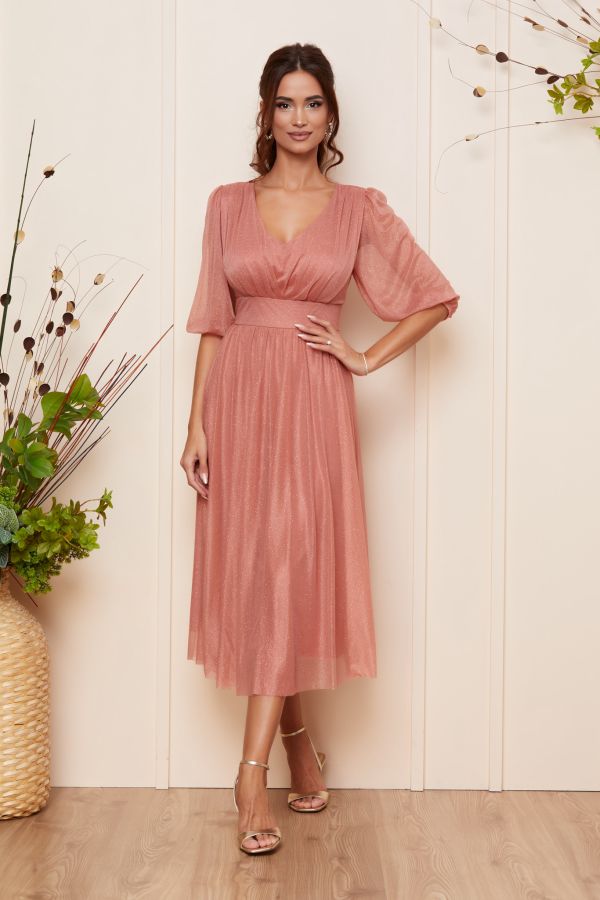 Nicolette Peach Dress