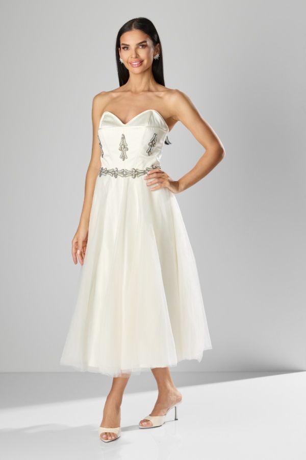 Azelie Ecru Premium Occasion Dress