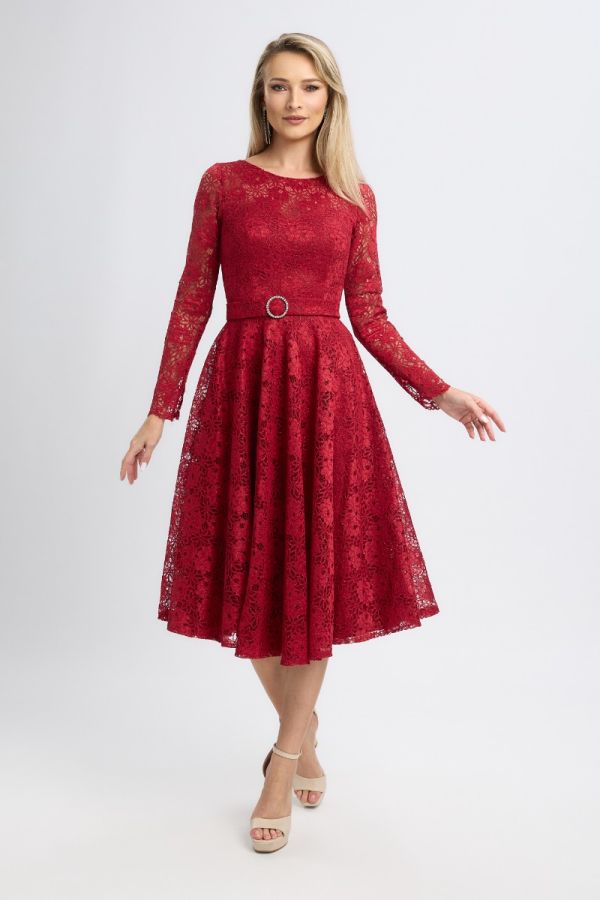 Claudette Burgundy Occasion Dress