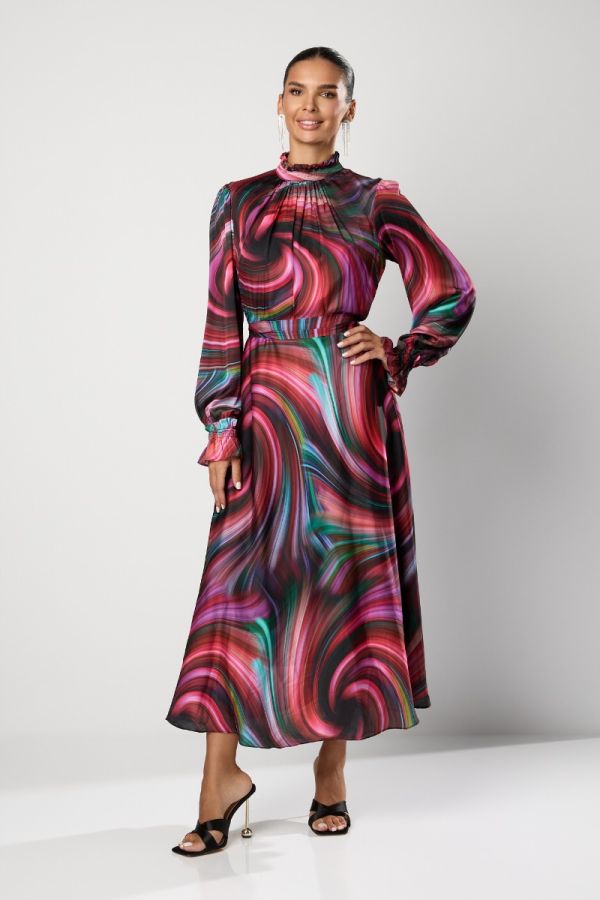Rainbow Fuchsia Multi Occasion Dress