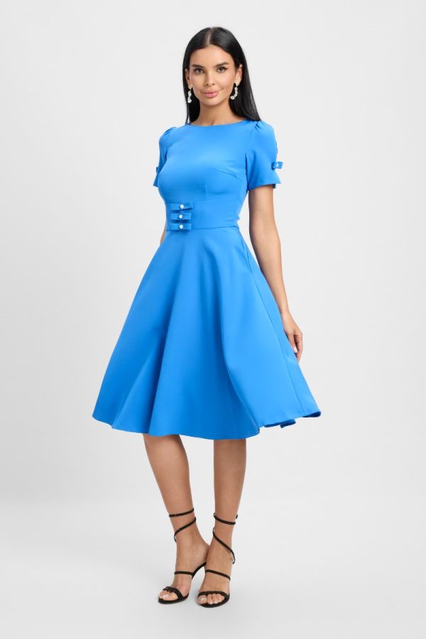 Moze Adriana Blue Elegant Dress