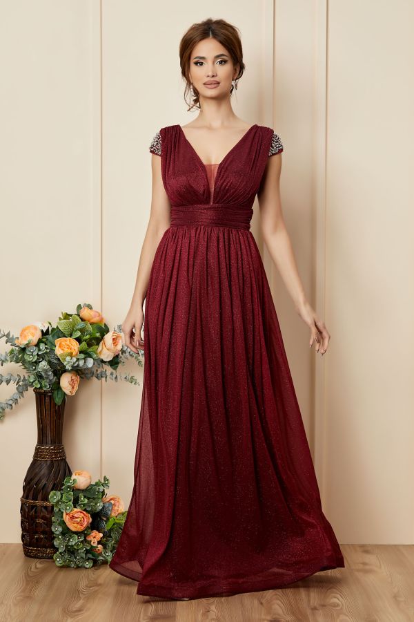 Florence Burgundy Dress