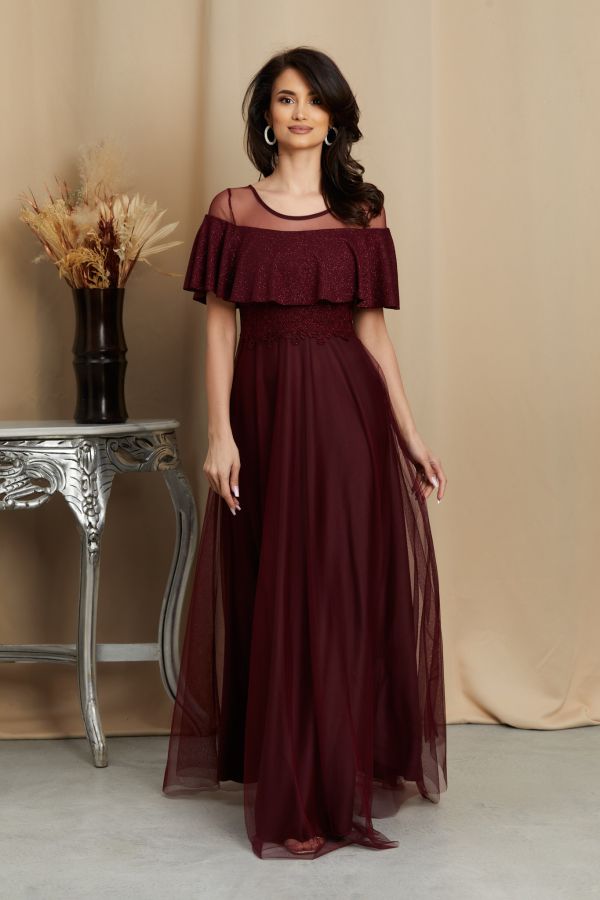 Adellya Burgundy Dress
