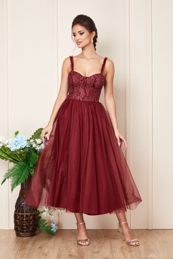 Unique Burgundy Dress