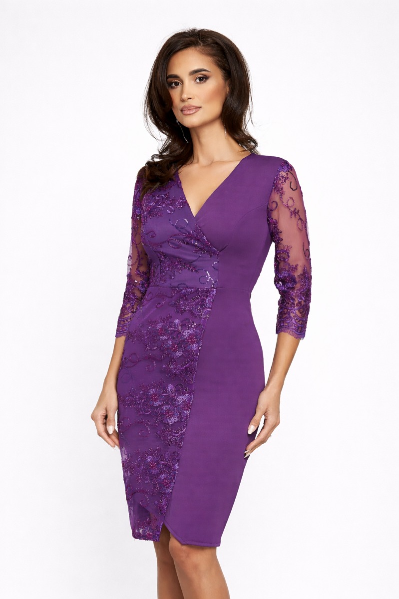 strapless open back dress Sigrid Mini Shift Dress in Purple – Elliatt main image 0