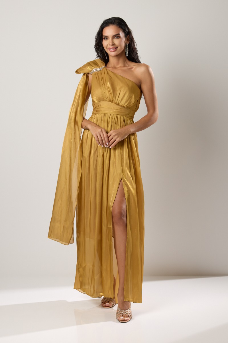 Moze Evangelia Olive Occasion Dress