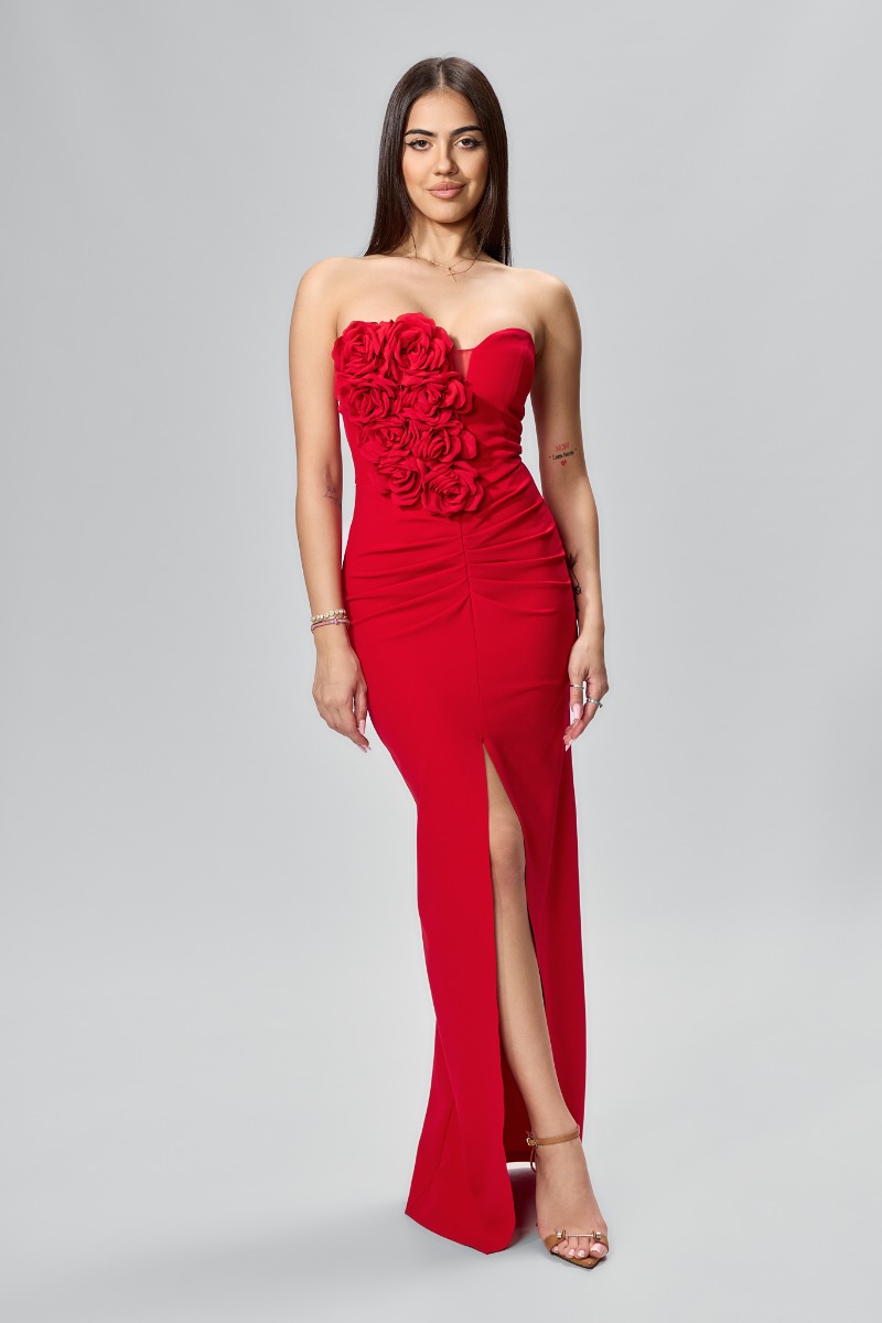 Maranda Red premium occasion Dress